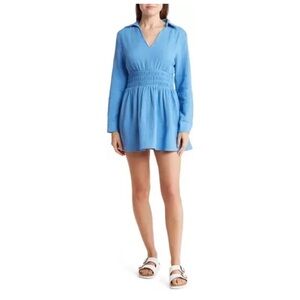 ⭐️NWOT AREA STARS Women's Rachel Long Sleeve Fit & Flare Dress Blue ⭐️